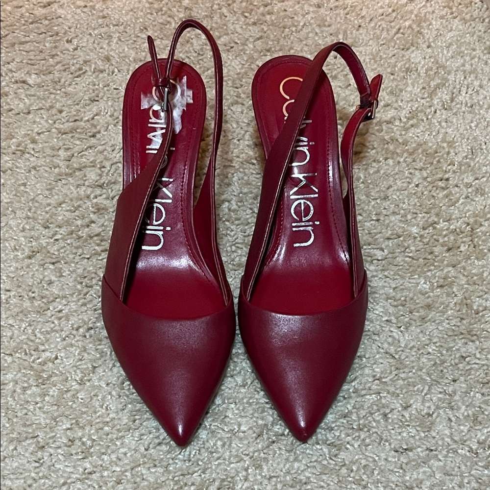Calvin Klein Burgundy Slingback Heels